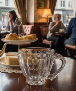 Xicara de Vidro Lapidada Clássica 7,8X8cm