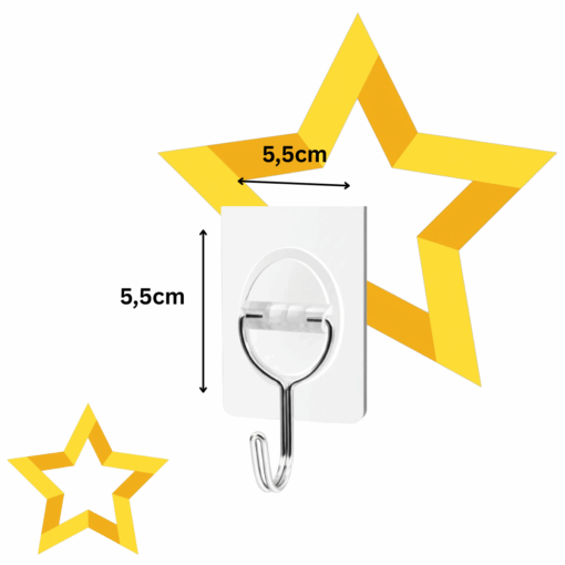 Gancho Adesivo de Plástico 3uni 15kg Multiuso Transparente