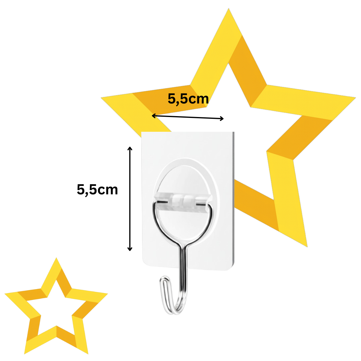 Gancho Adesivo de Plástico 3uni 15kg Multiuso Transparente