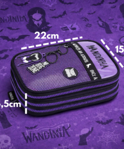 Estojo Triplo Box Wandinha Holográfico Escolar