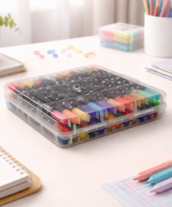 Estojo com Canetinhas Ponta Dupla Glitter 72 Cores Kit 36PCS