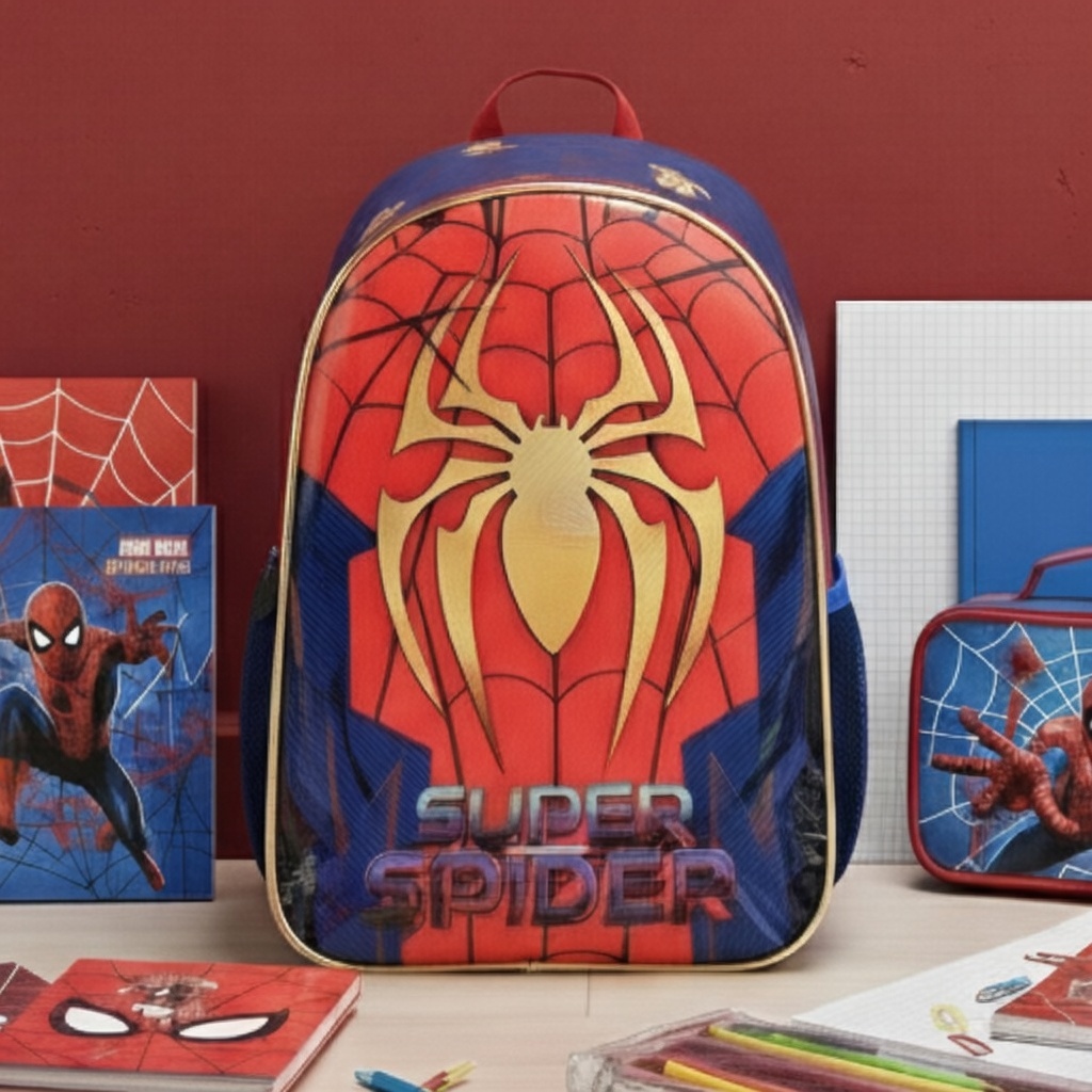 Mochila Homem-Aranha Escolar Infantil Escolar com Rodinhas