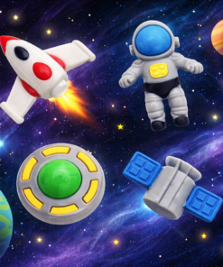 Borracha personalizada espaço 3D para material escolar