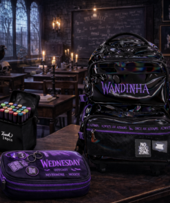 Destaques: Design Holográfico Exclusivo: Visual moderno e atrativo com acabamento holográfico preto inspirado na personagem Wandinha. Conforto no Transporte: Rodinhas resistentes e alça ajustável que facilitam o transporte sem esforço. Organização Inteligente: Compartimento principal espaçoso e bolsos funcionais para melhor organização do material escolar. Durabilidade Garantida: Confeccionada em material de alta qualidade, ideal para uso diário intenso. Versatilidade Escolar: Mochila de Rodinha Wandinha Holográfica perfeita para escola, passeios e atividades extracurriculares. Estilo e Personalidade: Uma mochila que une praticidade e identidade única. Especificações do Produto: