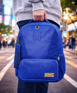 Mochila Escolar Sonic Azul de Costas Juvenil
