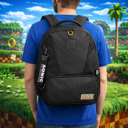 Mochila Escolar Sonic Azul de Costas Juvenil