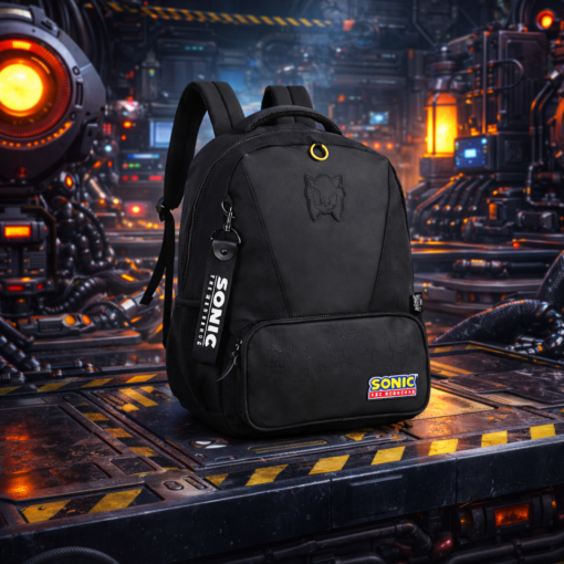 Kit Mochila Escolar Sonic Estojo e Canetinha 24 cores de Brinde