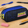 Estojo Escolar Sonic Hedgehog Triplo com 3 Zíper