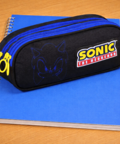 Estojo Escolar Sonic Hedgehog Triplo com 3 Zíper