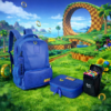 Kit Mochila Escolar Sonic Estojo e Canetinha 24 cores de Brinde