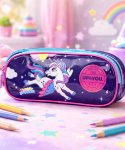 Kit Mochila unicórnio UP4YOU Estojo Canetinha 24 Cores