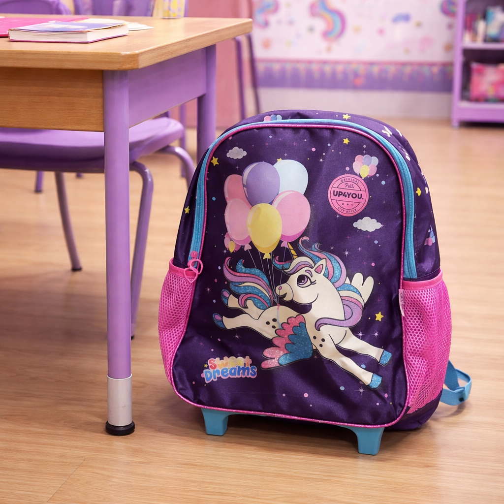 Mochila Escolar Unicórnio Up4You com Rodinhas