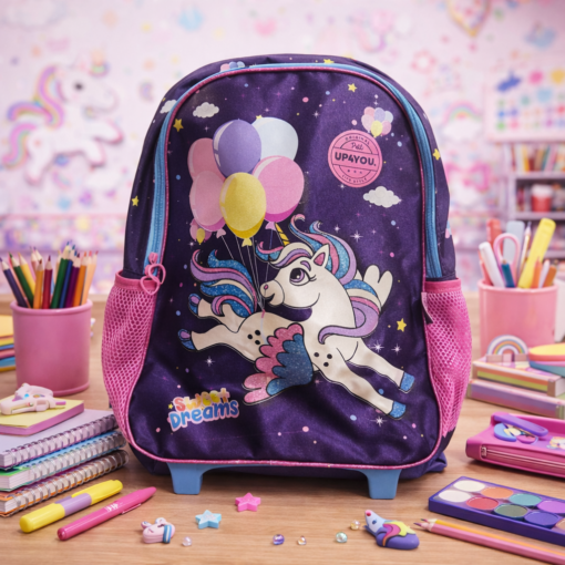 Mochila Escolar Unicórnio Up4You com Rodinhas