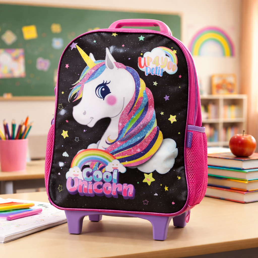 Mochila Escolar Unicórnio Up4You com Rodinhas