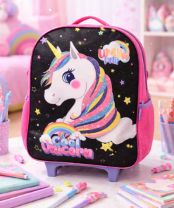 Mochila Escolar Unicórnio Up4You com Rodinhas