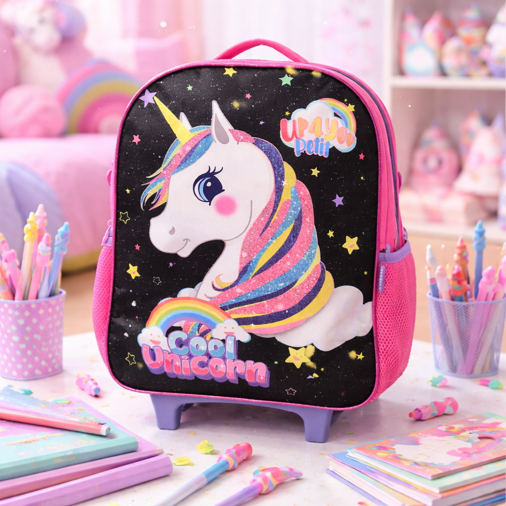 Mochila Escolar Unicórnio Up4You com Rodinhas