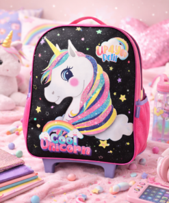 Mochila Escolar Unicórnio Up4You com Rodinhas
