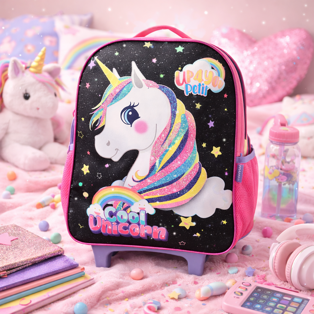 Kit Mochila unicórnio UP4YOU Estojo Canetinha 24 Cores