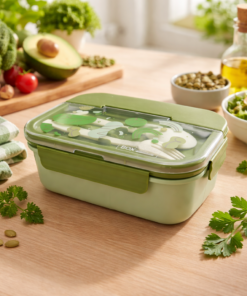 Pote Marmita Divisoria com Talheres para Alimentos