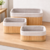 Kit 3 Cestos de Bambu Organizador Multiuso