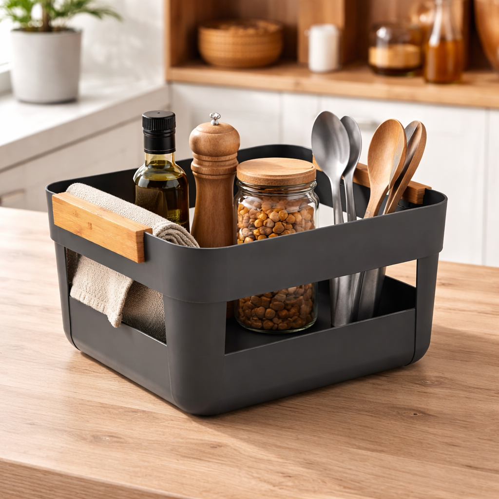 Cesto Organizador 7,5L Lume Preto Multiuso