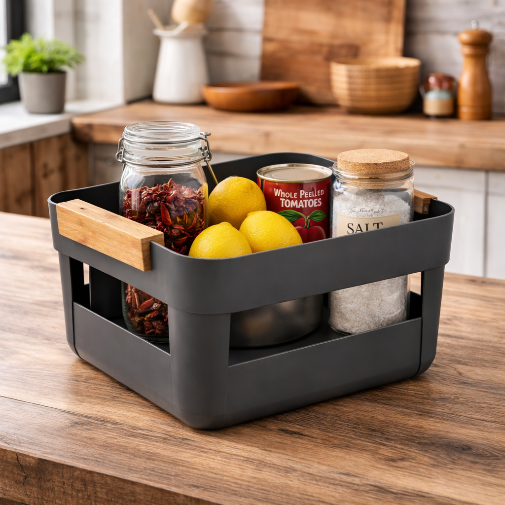 Cesto Organizador 7,5L Lume Preto Multiuso