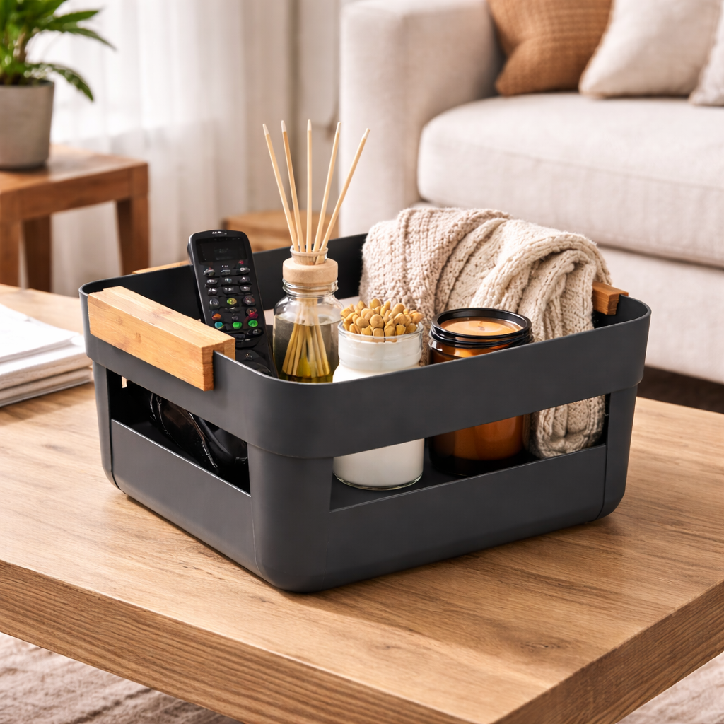 Cesto Organizador 7,5L Lume Preto Multiuso