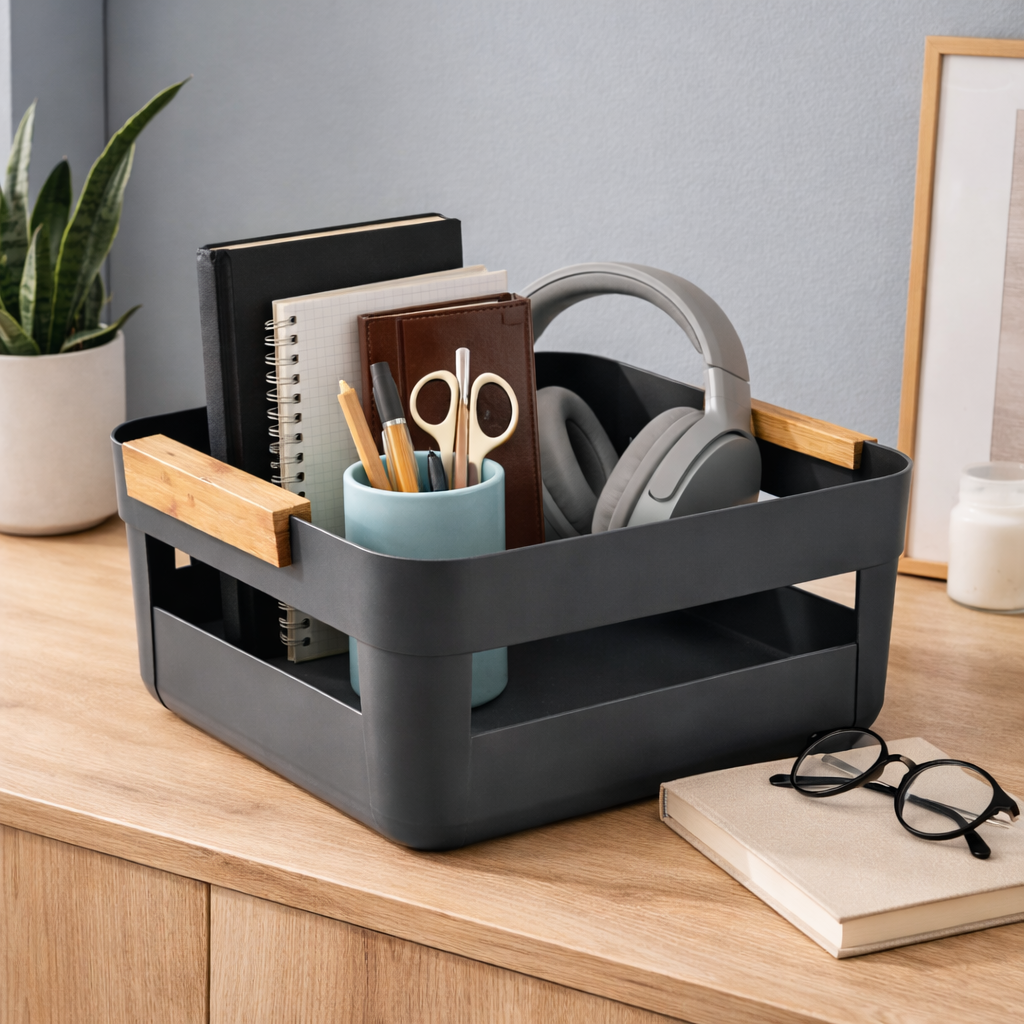 Cesto Organizador 7,5L Lume Preto Multiuso