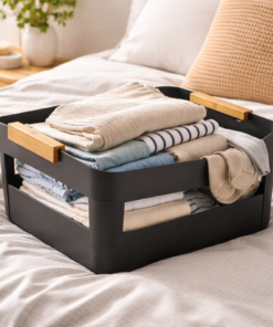 Cesto Plástico Organizador 14 Litros Preto Lume