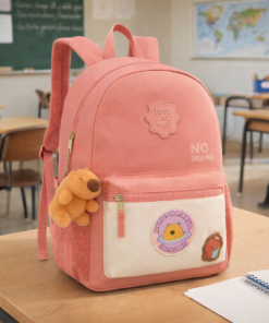 Mochila Escolar Capivara com chaveiro ideal para o dia a dia
