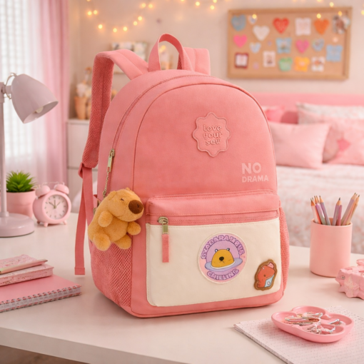 Mochila Escolar Capivara com chaveiro ideal para o dia a dia