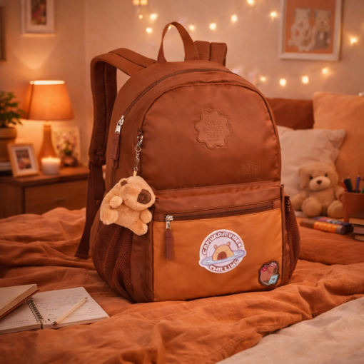 Mochila Escolar Capivara com chaveiro ideal para o dia a dia