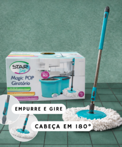 Esfregão Mop com Balde 12L Limpeza Prática com Microfibra