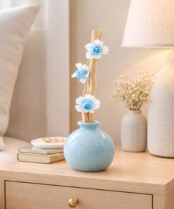 Vaso de Cerâmica Decorativo com Varetas 4x7cm Difusor