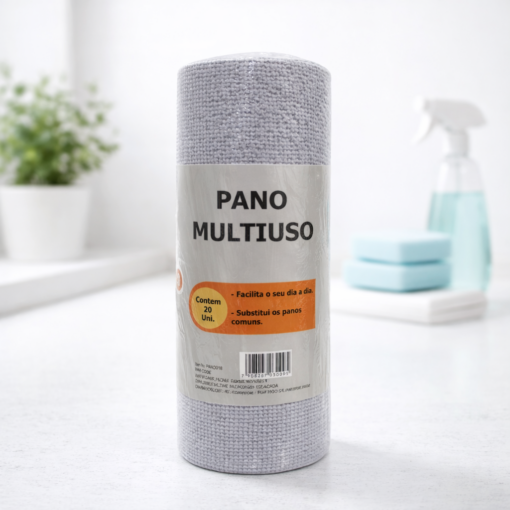 Pano Microfibra Descartável 25x25 com 20 Folhas Alta Absorção