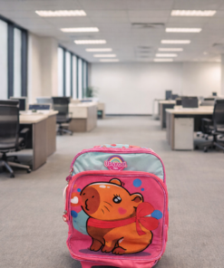Mochila Capivara com Rodinhas Escolar Pink