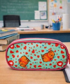 Estojo Duplo Capivara Escolar Infantil