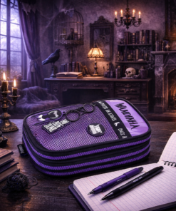 Estojo Triplo Box Wandinha Holográfico Escolar