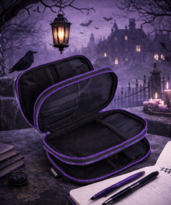 Estojo Triplo Box Wandinha Holográfico Escolar