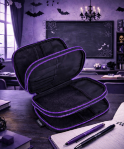 Estojo Triplo Box Wandinha Holográfico Escolar