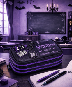 Estojo Triplo Box Wandinha Holográfico Escolar