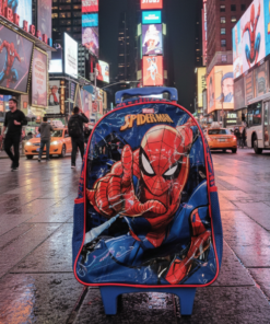 Kit Mochila Homem Aranha Rodinhas Estojo Canetinha de Brinde