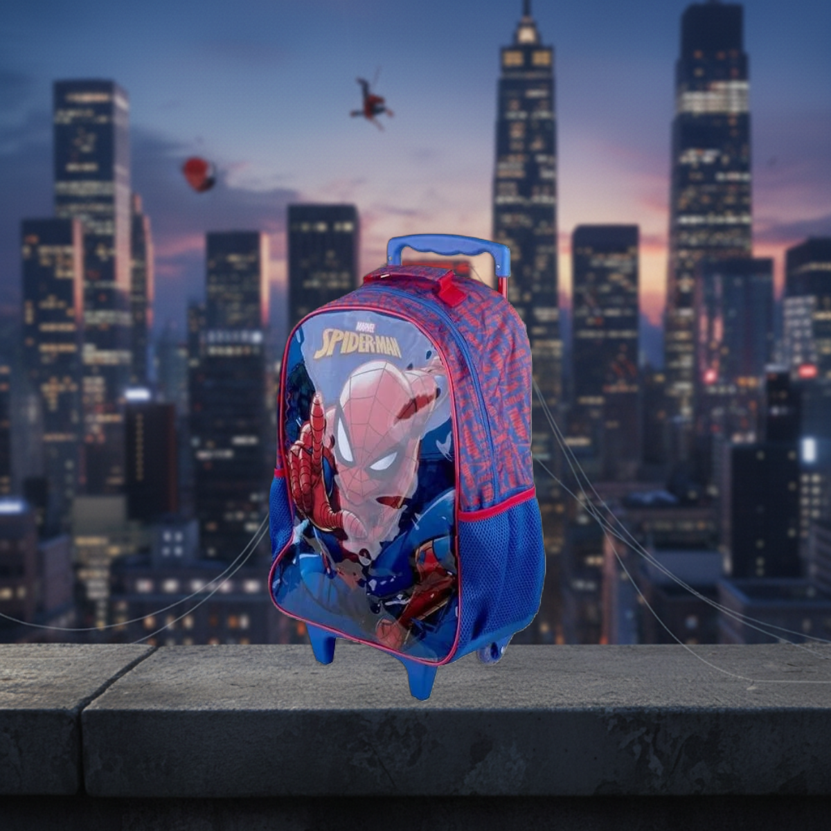 Mochila Escolar Homem Aranha com Rodinhas para Criança