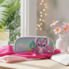 Estojo Escolar Stitch Rosa Disney Organizador Escolar