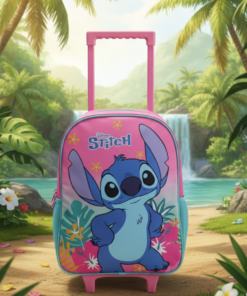 Mochila Escolar Stitch com Rodinhas para Criança
