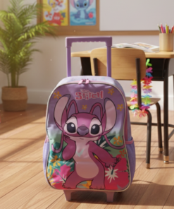 Mochila Escolar Stitch com Rodinhas para Criança