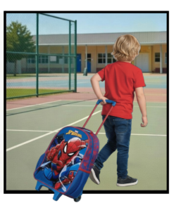 Mochila Escolar Homem Aranha com Rodinhas para Criança