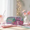 Estojo Escolar Stitch Rosa Disney Organizador Escolar
