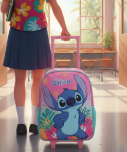 Mochila Escolar Stitch com Rodinhas para Criança