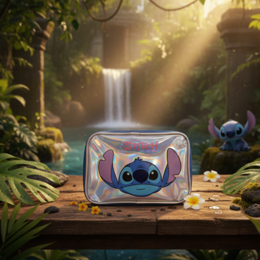 Kit Stitch Mochila com Rodinhas e Estojo + 24 canetinhas de brinde